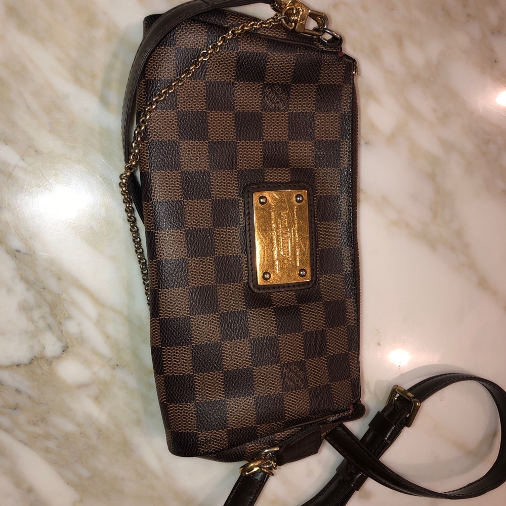Brown checkered Louis Vuitton cross body